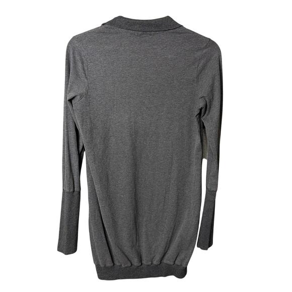 James Perse Long Length Tunic Sweatshirt Pima Cotton Gray SZ 2  Elevated Basic - Picture 3 of 9